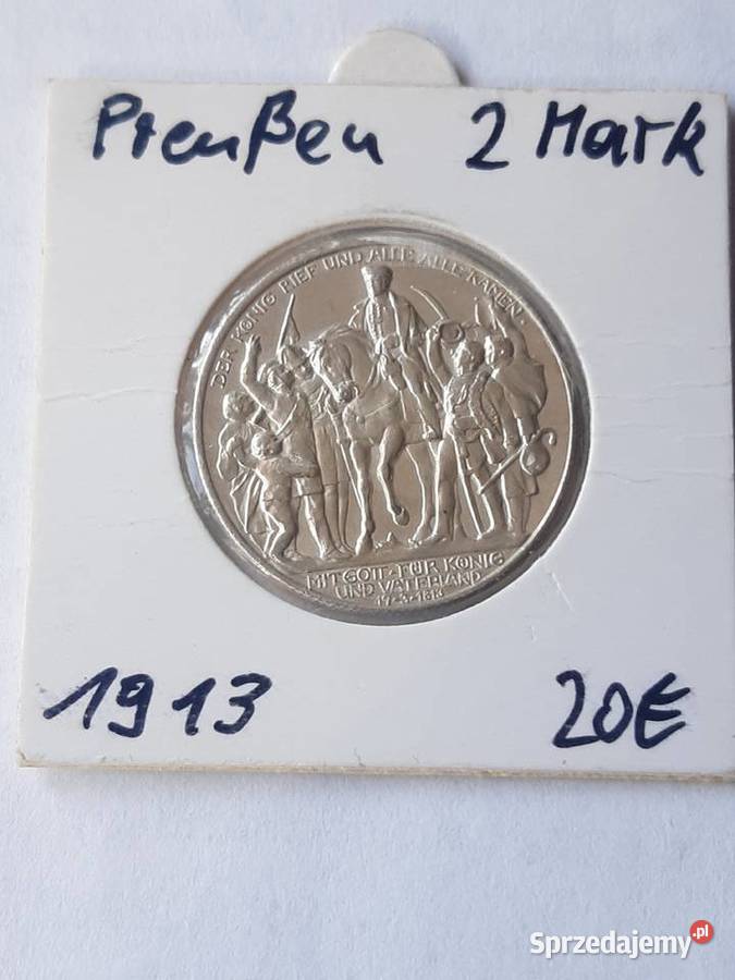Niemcy Prusy Wilhelm II 2 marki 1913 bitwa pod kujawsko-pomorskie Potulice