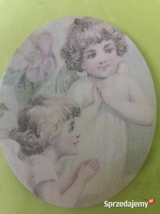 aniołki zawieszka drewniana medalion 12 Dekoracje i ozdoby Sierpc