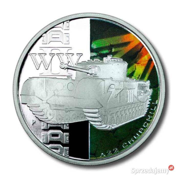 SREBRNY ZESTAW 5 MONETTANKS OF WORLD WORLD II 5 Numizmatyka Warszawa