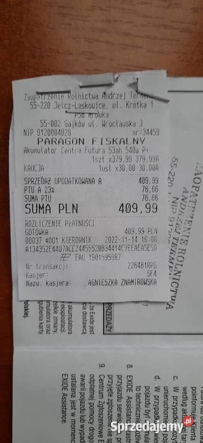 Akumulator Centra futura ca 530 Dobrzykowice