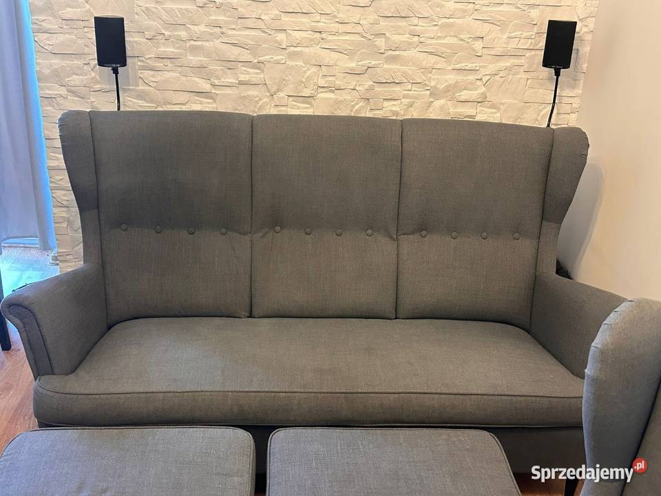 Komplet wypoczynkowy Uszak IKEA STRANDMON sofa mazowieckie Łąck