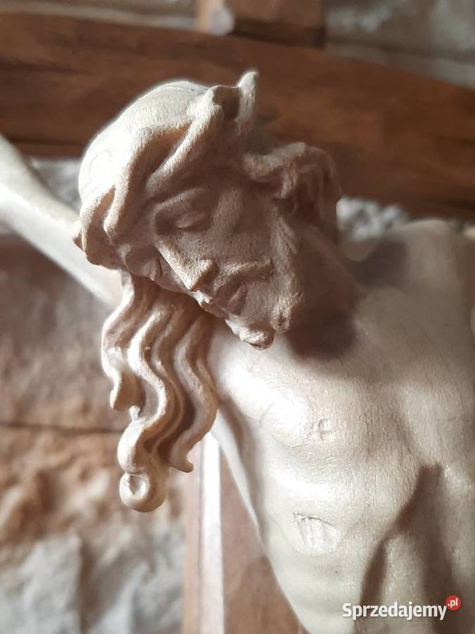 Rzeźba z drewna krzyż drewniany Ukrzyżowanie Antyki, Sztuka, Kolekcje Lubień