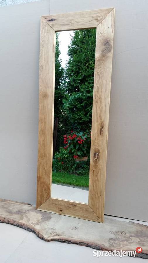 Lustro w drewnianej dębowej ramie loft vintage inny kolor łódzkie Radomsko sprzedam