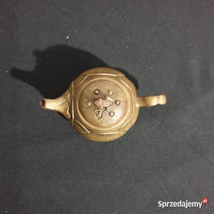 Stary chiński czajniczek sygnowanyantyk brąz Antyki Warszawa