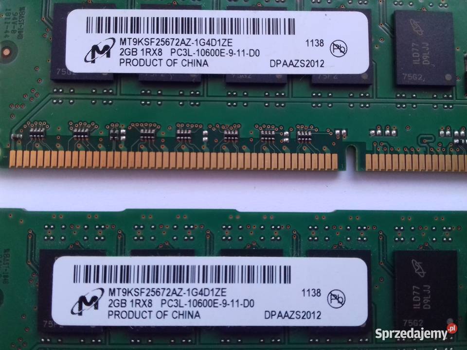 Micron DDR3 4GB2GB2GB 1333MHz PC3L 10600 DIMM Bydgoszcz sprzedam