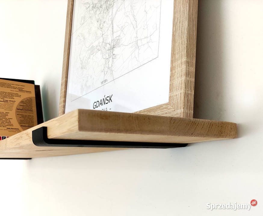 Półka na stalowych czarnych wspornikach 20cm