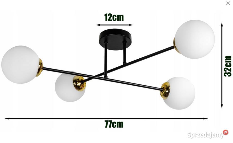 LAMPA SUFITOWA WISZĄCA 4 Kule GOLD Szklana podlaskie Choroszcz sprzedam