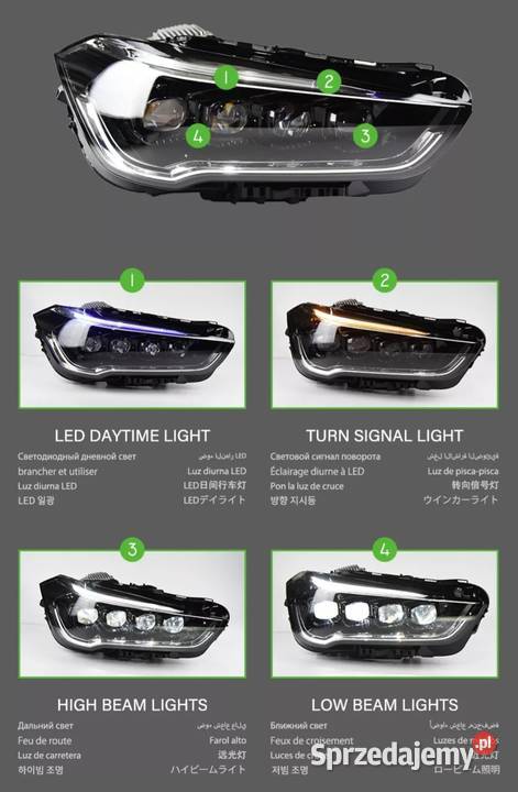 NOWE lampy przednie lampa przód BMW X1 F48 2015 łódzkie Bełchatów