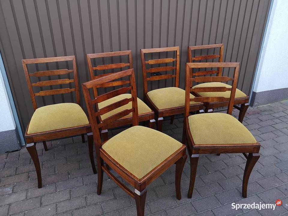 Krzesła ARTDECO 6 Sztuk Lata 2030 Stare Antyk Meble Swarzędz