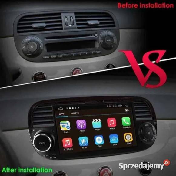 Radio Android 12 Fiat 500 2 kolory gps wifi PROM Radioodtwarzacze Ożarowice
