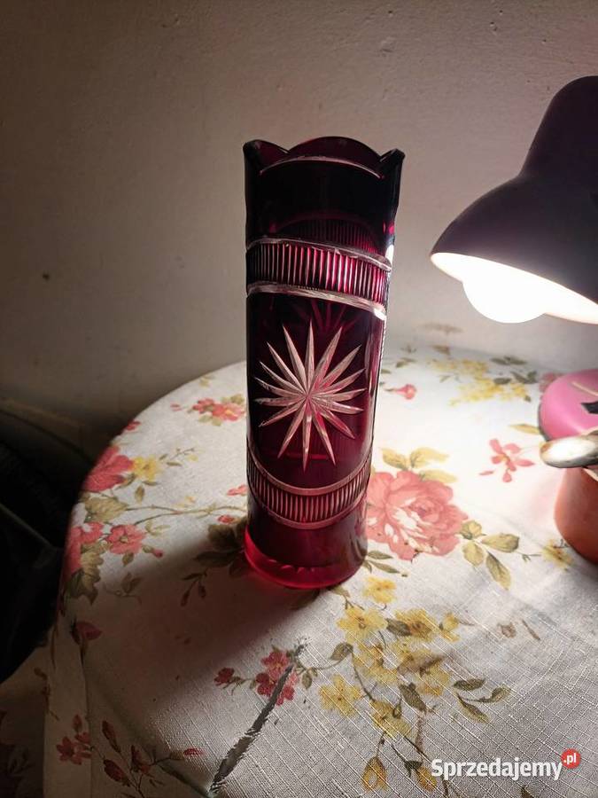 Dzbanek kolorowy kryształ rubinowy Porcelana i szkło