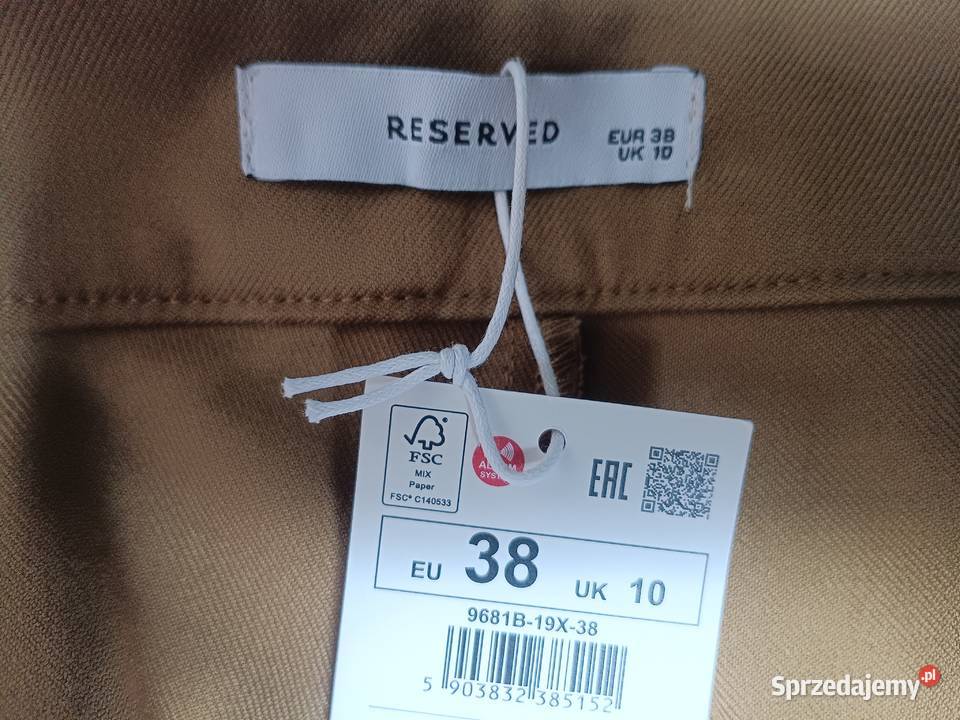 Brązowo oliwkowe spodnie Reserved 38 9681b19x38 Zbylitowska Góra