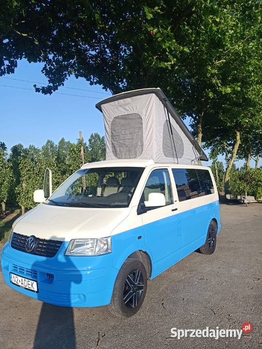VW t5 9 osobowy z dachem podnoszonym łóżka 2 Transporter Braniewo
