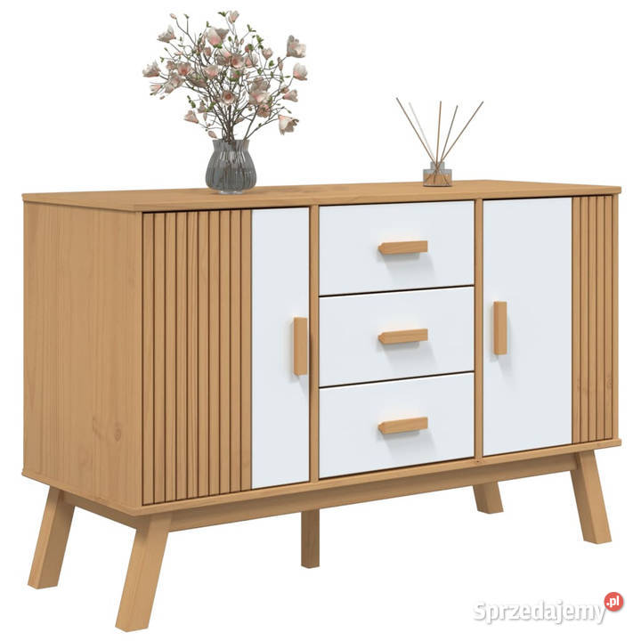 Komoda OLDEN białobrązowa 114x43x735 lite drewno Warszawa