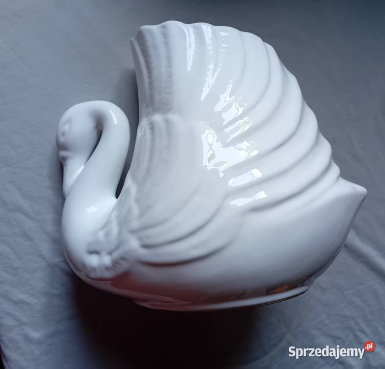 Ceramiczny wazon w kształcie łabędzia Koźminek sprzedam