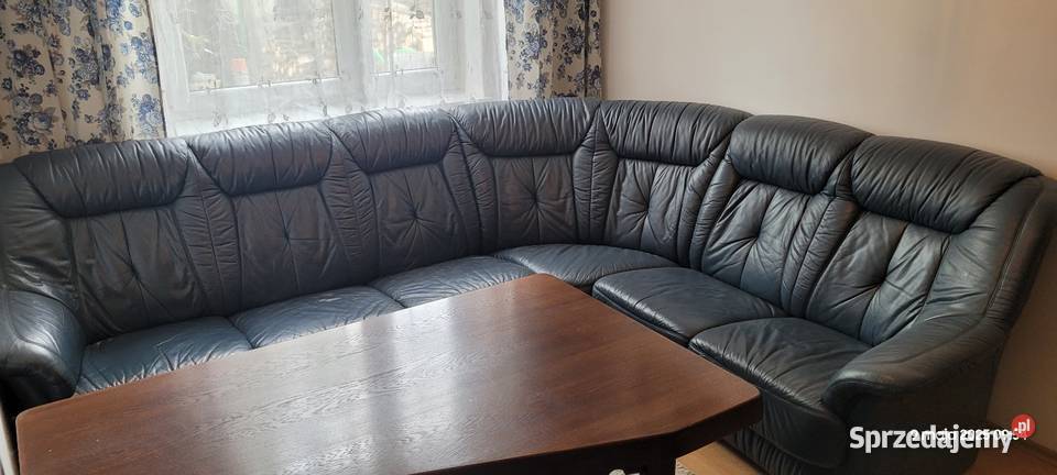 Sprzedam skórzany narożnik granatowy Narożniki