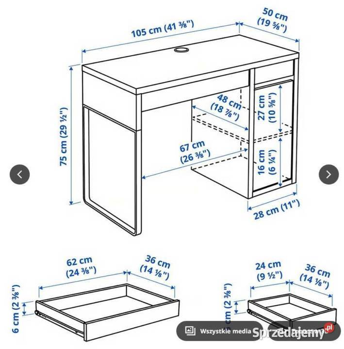 NOWE biurko Ikea MICKE białe 105x75 dolnośląskie
