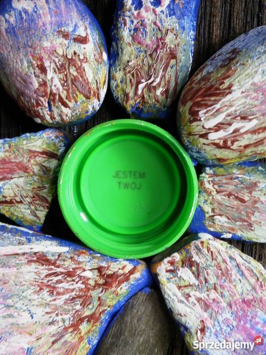 Kwiat okolicznościowy z drewna i kamienia Szczecinek