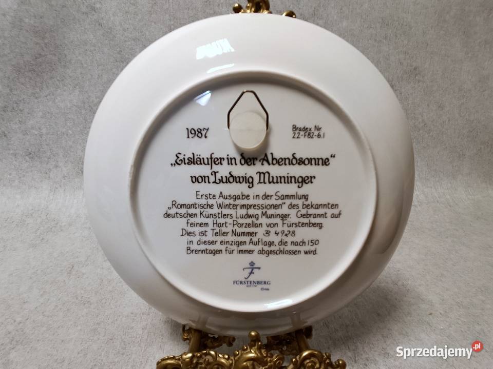 FURSTENBERG Kolekcjonerski talerz Eislufer in Dobrzany