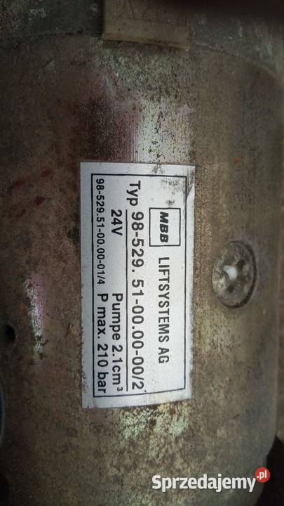 Silnik pompa zbiornik Mbb HUBFIX 98529510000 opolskie Rzędowice