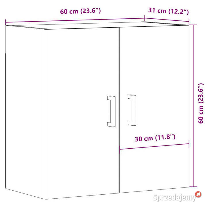 Szafka wisząca stare drewno 60x31x60 WM857302 Warszawa