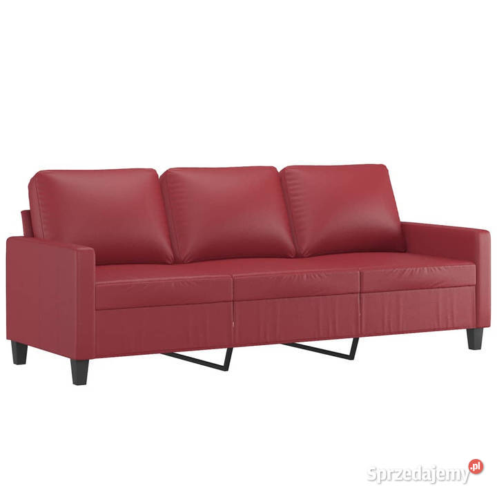 3osobowa sofa winna czerwień 180 sztuczna skóra mazowieckie Warszawa
