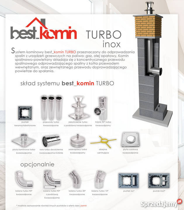 Komin Systemowy Ceramiczny 4mb KW Fi 180 200 BKU Dom i Ogród Wróblew