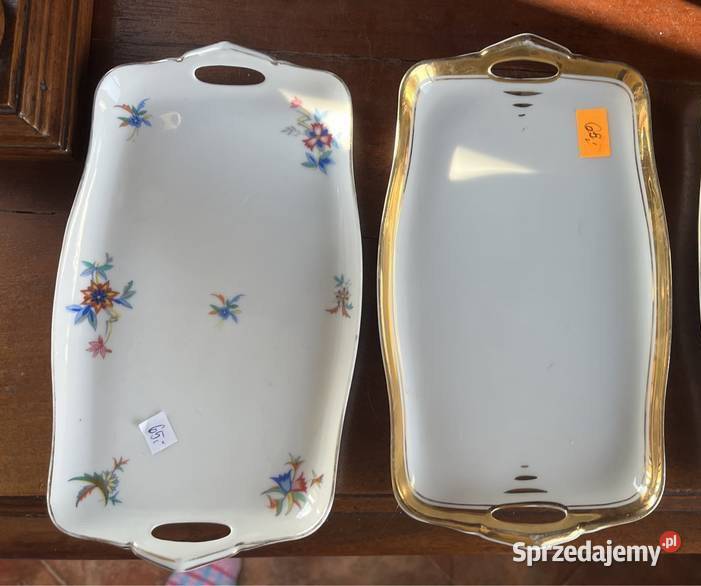 Patera biała porcelana Złocona Gdańsk