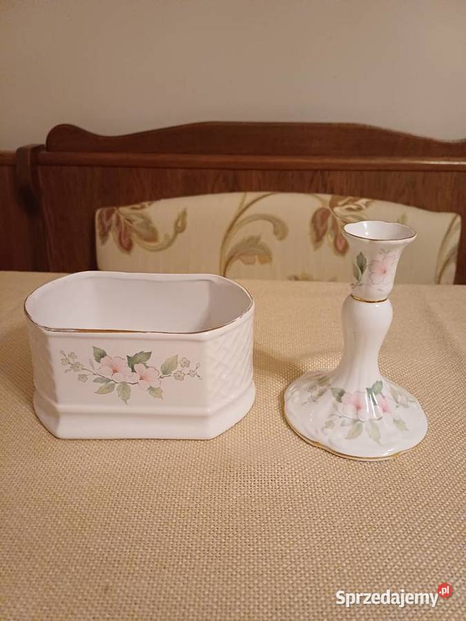 Świecznik i pojemnik angielska porcelana Porcelana i szkło pomorskie Gdynia