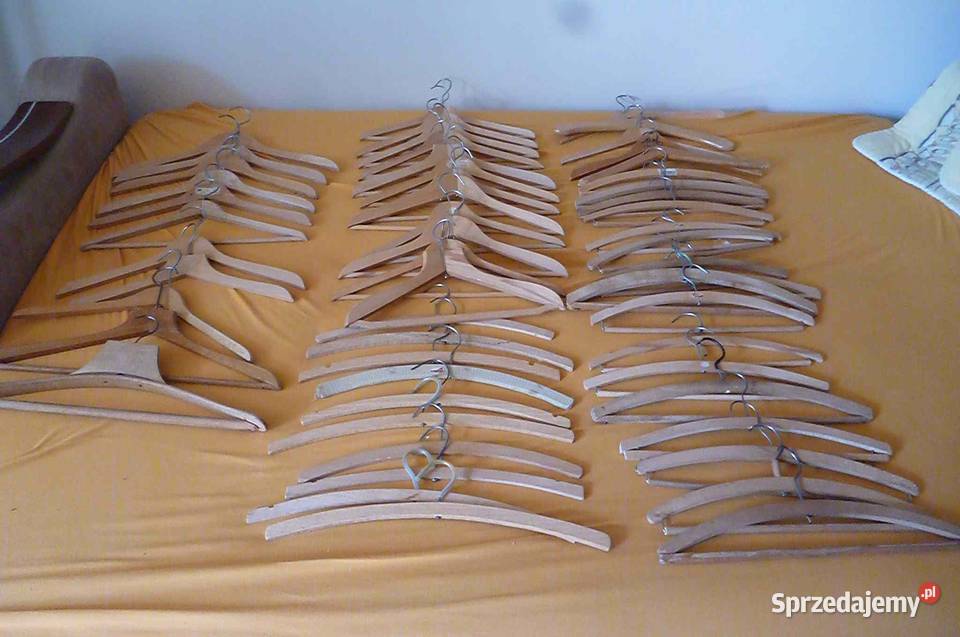 KOMPLET WIESZAKÓW DREWNIANE 55 SZTUK RÓŻNE Kraków sprzedam