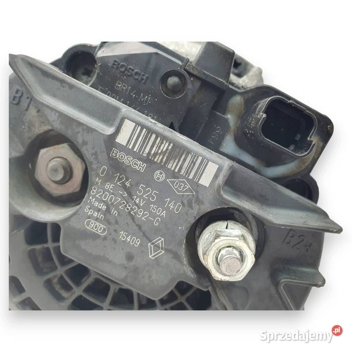 ALTERNATOR Qashqai 15 dCi Bosch 0124525140 Układ elektryczny silnika Chełm