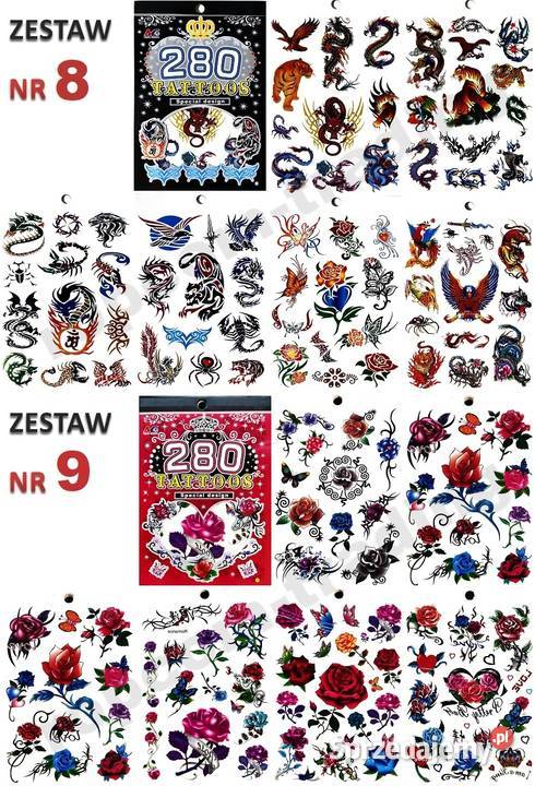 Zestaw Tatuaży Tatuaże Tymczasowe Zmywalne Mogilany sprzedam