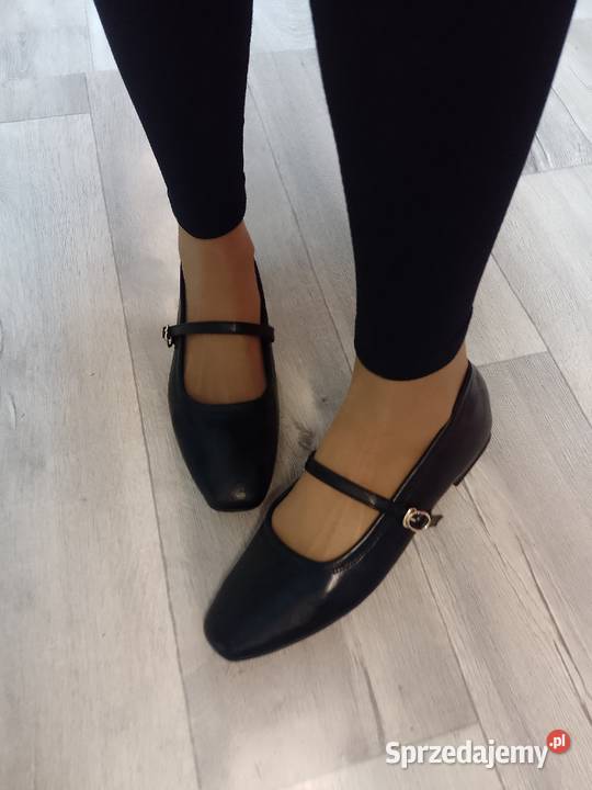 4243 Czarne baleriny wieczorowe z zapięciem NOWE 27cm Kraków