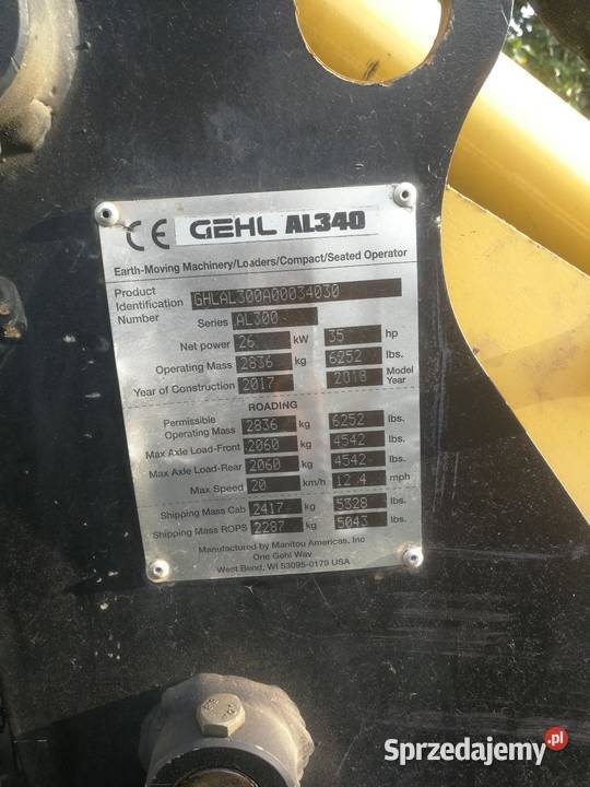 Gehl al 340 ładowarka mini ładowarka podlaskie Augustów