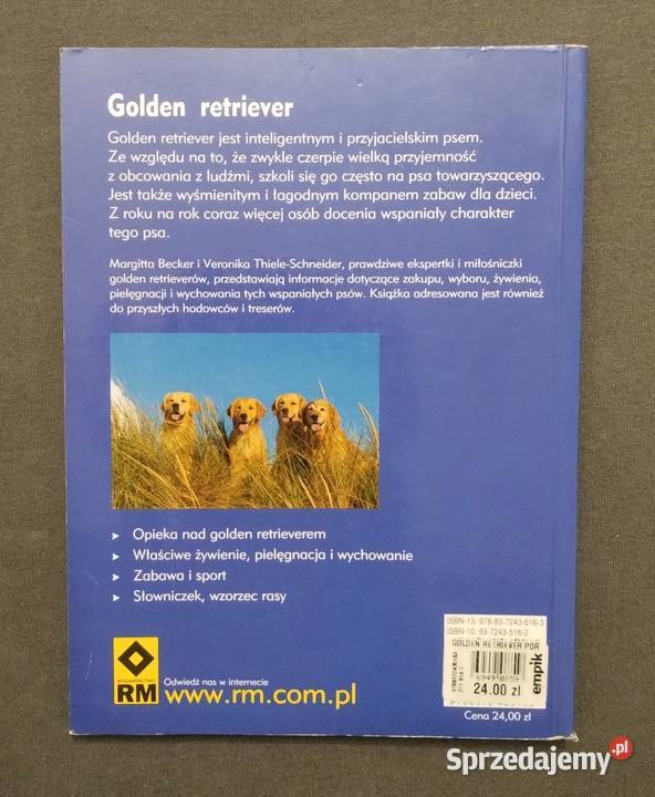 Golden retriever Poradnik opiekuna Becker łódzkie Bełchatów sprzedam