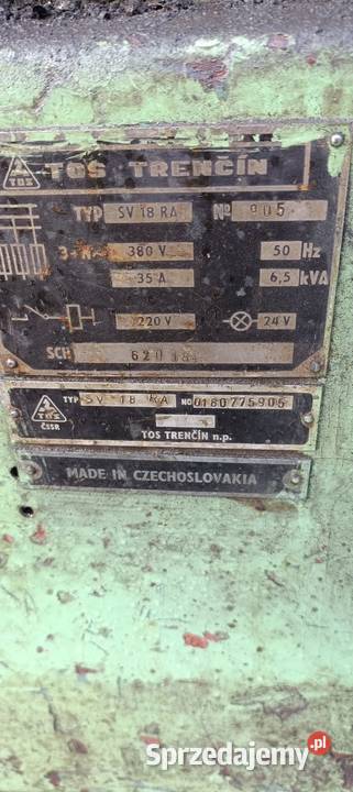Tokarka czeska TOS TRENCIN Przyrów sprzedam