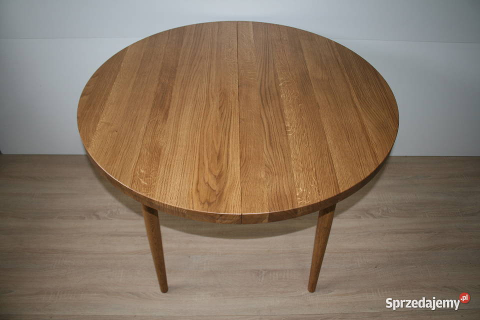 Stół okrągły owalny dębowy rozkładany LOFT