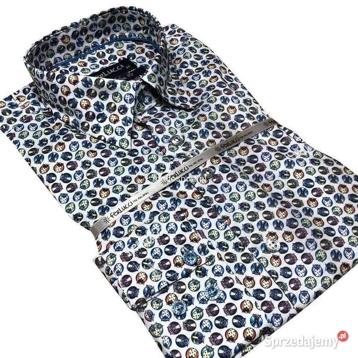 FERLUCCI KOSZULA MĘSKA CALABRIA SLIM FIT C111 Odzież codzienna sprzedam