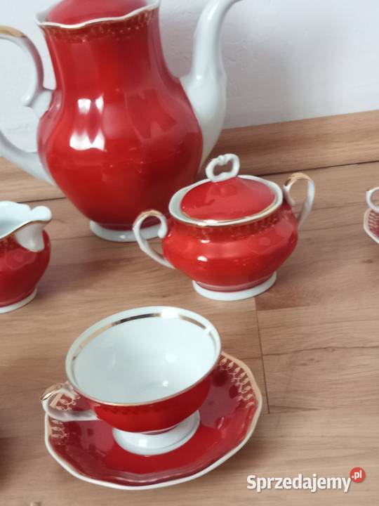 Zestaw kawowy KAROLINA Wałbrzych z lat 70 dolnośląskie Świdnica