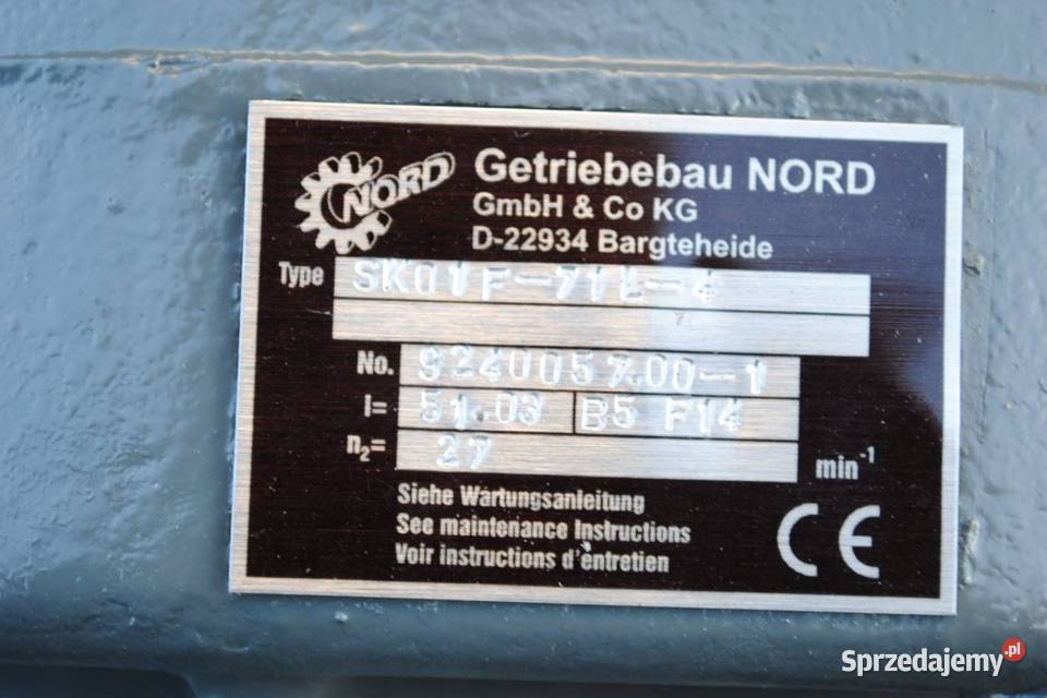 Motoreduktor kołnierzowy 037kw 27obrmin NORD Kargowa