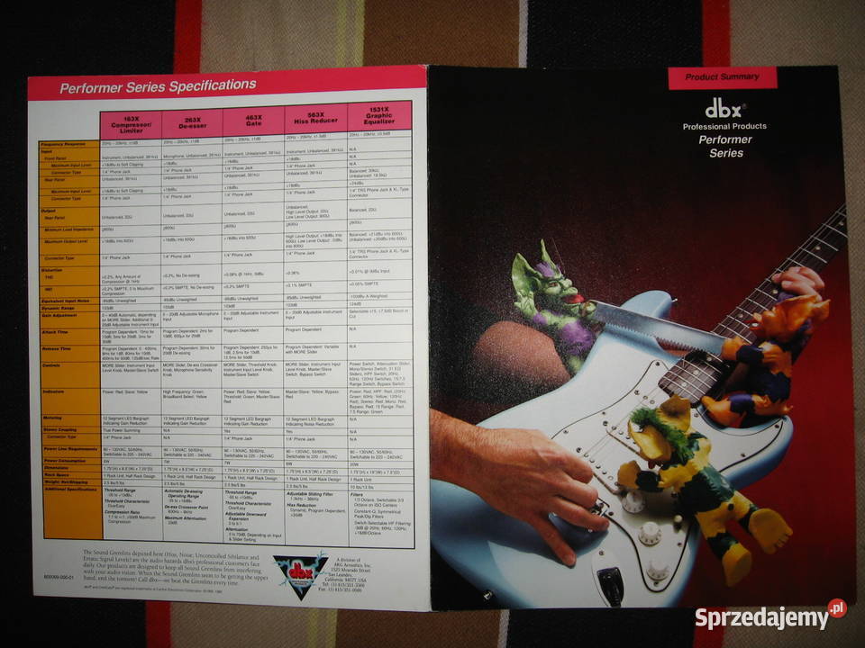 dbx brochures specification sheets lot broszury Kępice