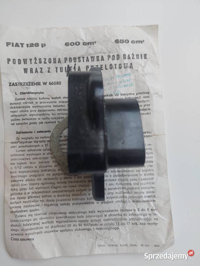 Nowa podstawa gaźnika fiat 126p osobowe Mysłowice