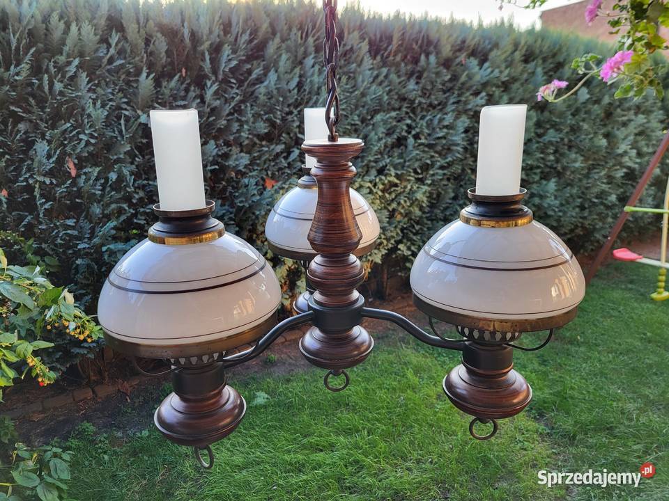 Stara trójramienna lampa wisząca Warszawa