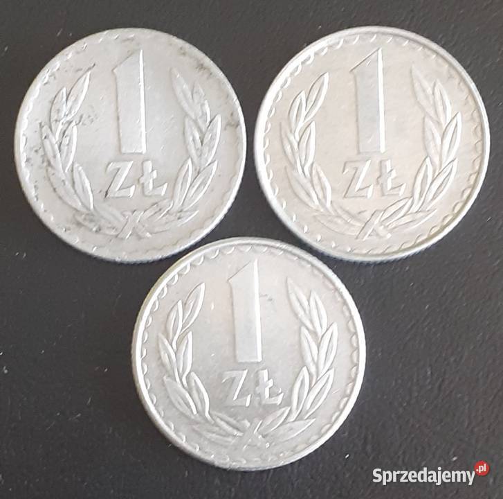Monety 1 złoty z okresu PRL zestaw Warszawa