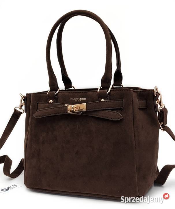 Torebka FLORA CO PARIS Zamsz Eko A5 Pojemna do Warszawa sprzedam