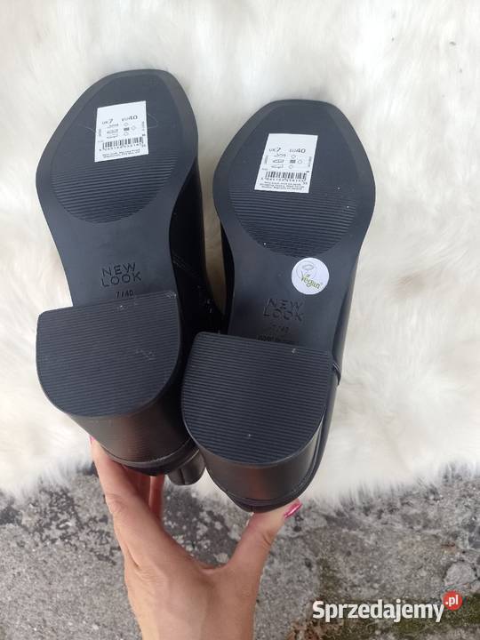 40 Look Czarne botki biznesowe z Londynu NOWE czarny