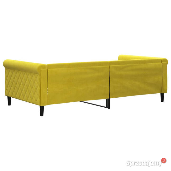 Sofa z funkcją spania żółta obita aksamitem mazowieckie Warszawa sprzedam