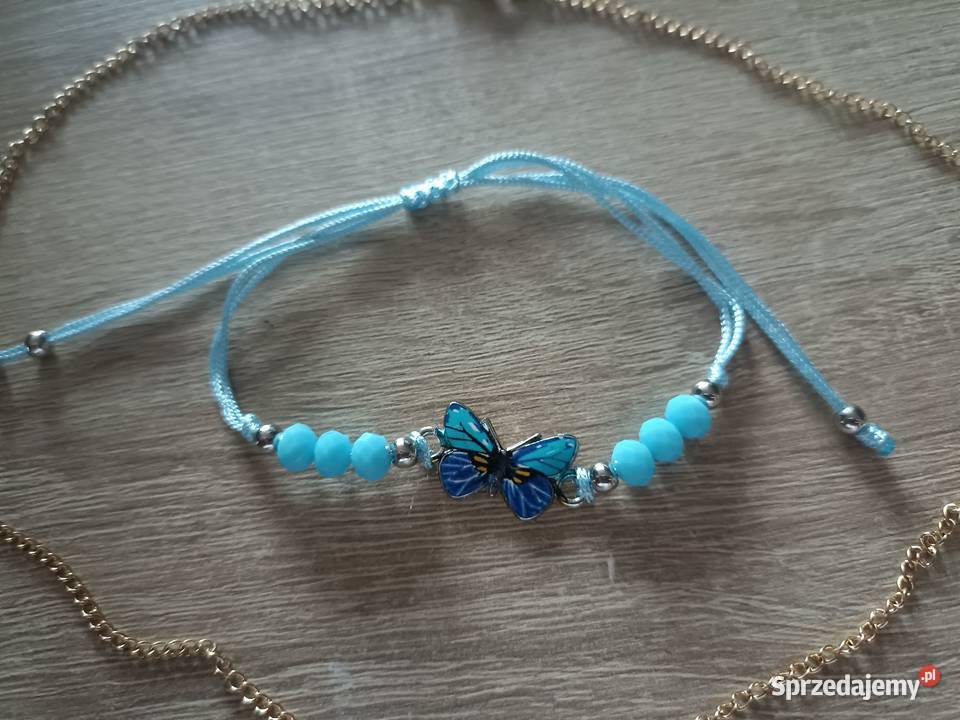 Naszyjnik damski niebieski motyl plus sprzedam