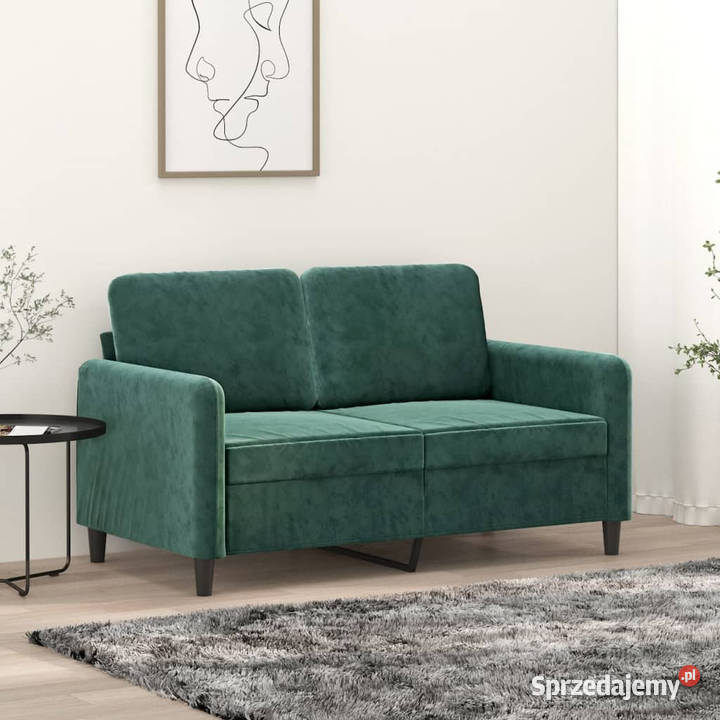 Sofa 2osobowa ciemnozielona 120 tapicerowana sprzedam