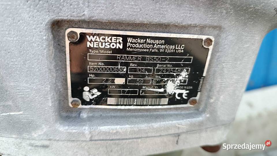Zagęszczarka WACKER NEUSON BS 502 15r bomag bt dolnośląskie Sułów sprzedam